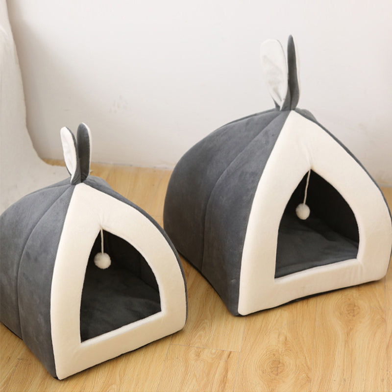 Cozy Enclosed Winter Pet House Nest Bed