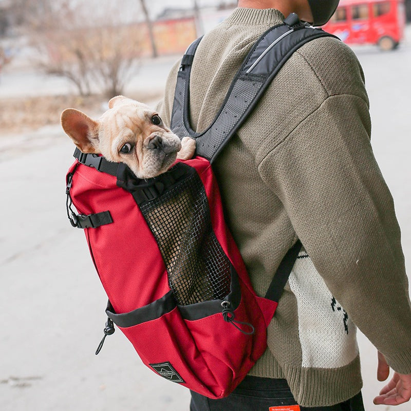 Double Shoulder Portable Outdoor Dog Backpack Bag