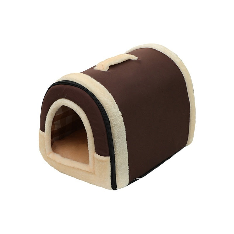 Portable Handle Pet Bed Warm Winter Kennel