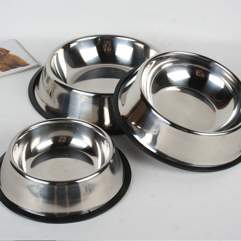 Classic Stainless Steel Pet Food Water Bowl